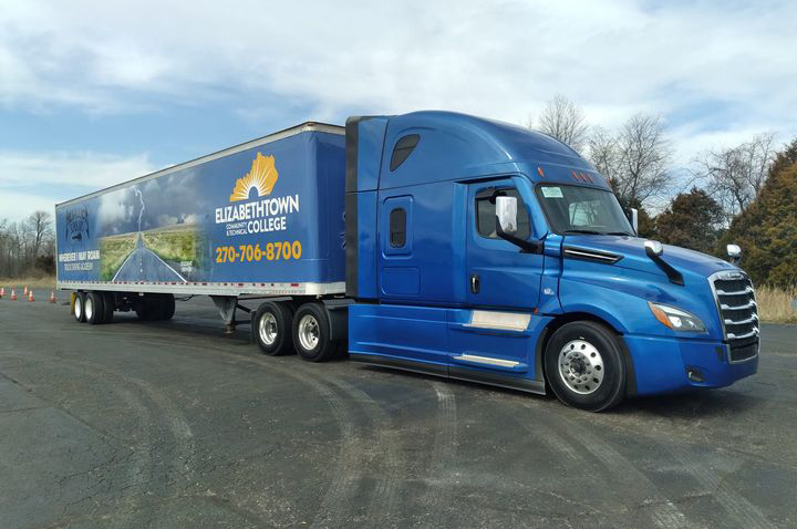 Blue truck for CDL program