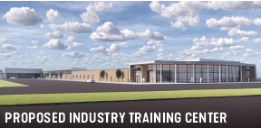 Proposed Industry Training Center - front and west view