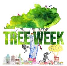 Tree Week logo with a watercolor tree
