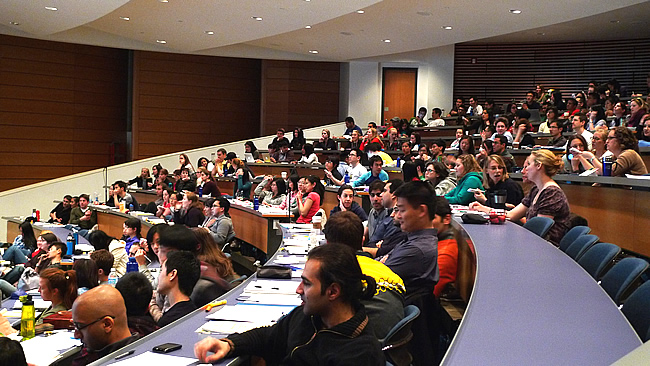 Students in Orientation meeting
