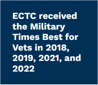 ECTC received the Military Times Best for Vets in 2018, 2019, 2021, and 2022