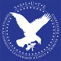 SALUTE logo - Services, Academics, Leadership, Unity, Tribute, Excellence