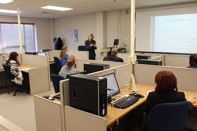 Students in room with Lisa Cantrell