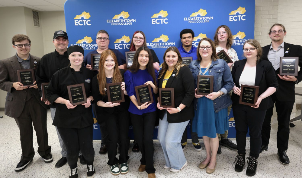 Honors Night award recipients pictured from left, back row – Hunter Lepage, Chuck Morris, Charles Watts, Addison Blankenship, Andres Jenkins, Gabriel Stalcup and Brandon Herrold; front row – Hailie Breeding, Riley Ford, Kaitlin Estrada, Emilee Hall, Christina Compton and Tiffany Apple.  