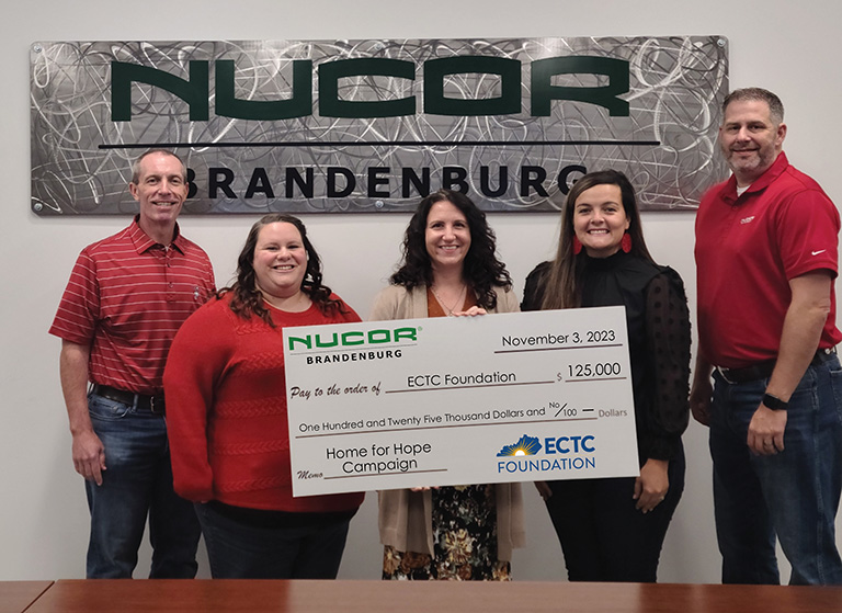 Nucor Brandenburg donated $125,000 for ECTC Foundation