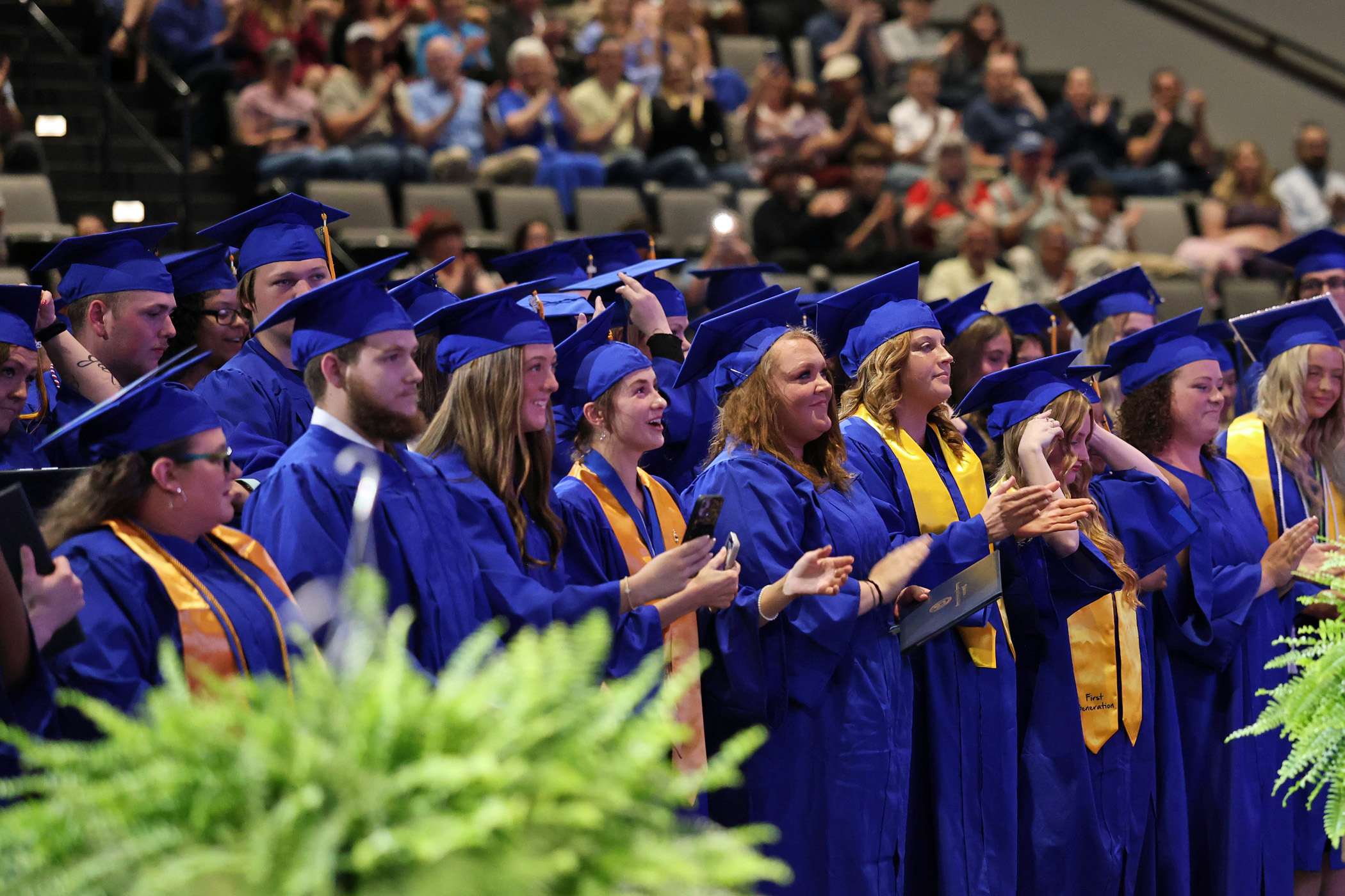 Graduates at ceremony
